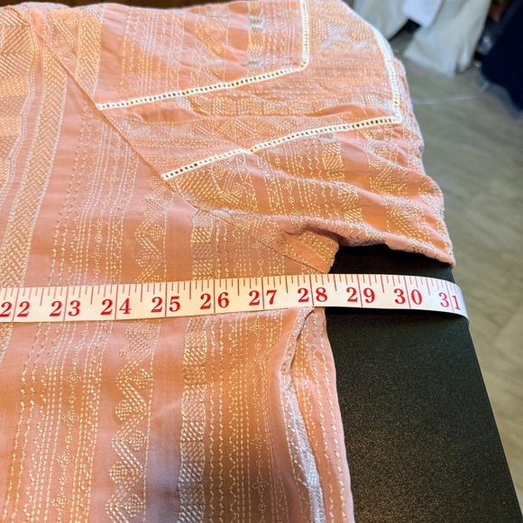 Khaadi West Size 14 Pink Embroidered Tassel Long Sleeve Boho Blouse Top - Picture 8 of 9